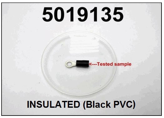 ภาพชิ้นงานทดสอบ RoHS ฉนวน PVC สีดำ