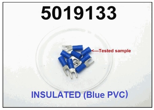 ภาพชิ้นงานทดสอบ RoHS ฉนวน PVC สีน้ำเงิน