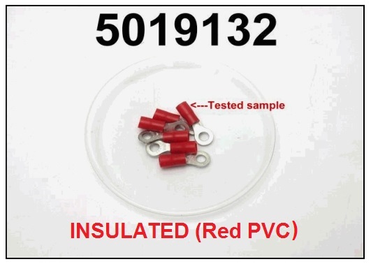 ภาพชิ้นงานทดสอบ RoHS ฉนวน PVC สีแดง